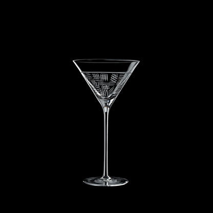 Salviati Hand-Carved Crystal Martini Glasses, Set of 6