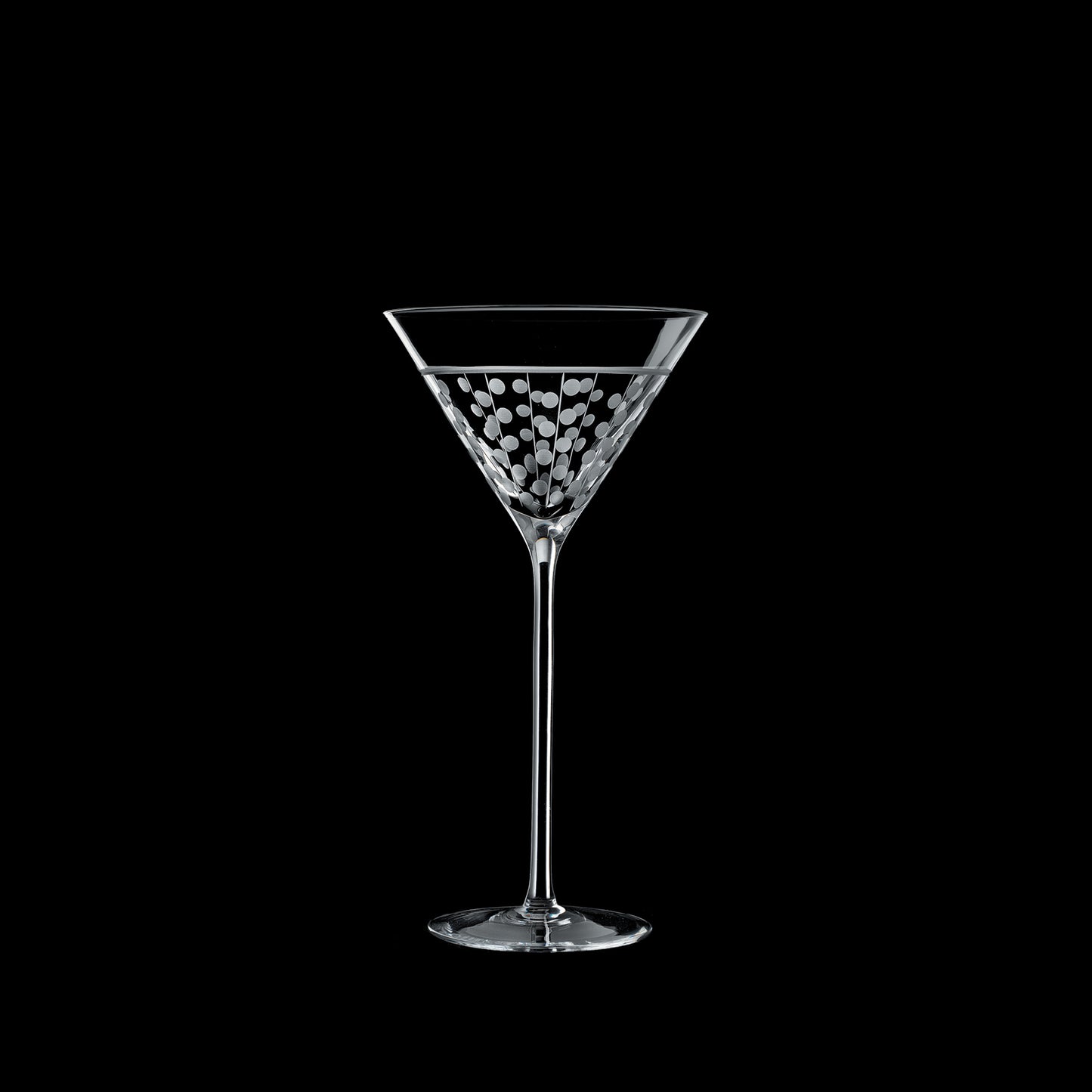 Salviati Hand-Carved Crystal Martini Glasses, Set of 6