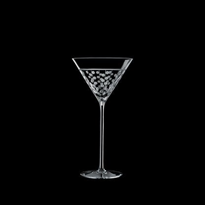Salviati Hand-Carved Crystal Martini Glasses, Set of 6