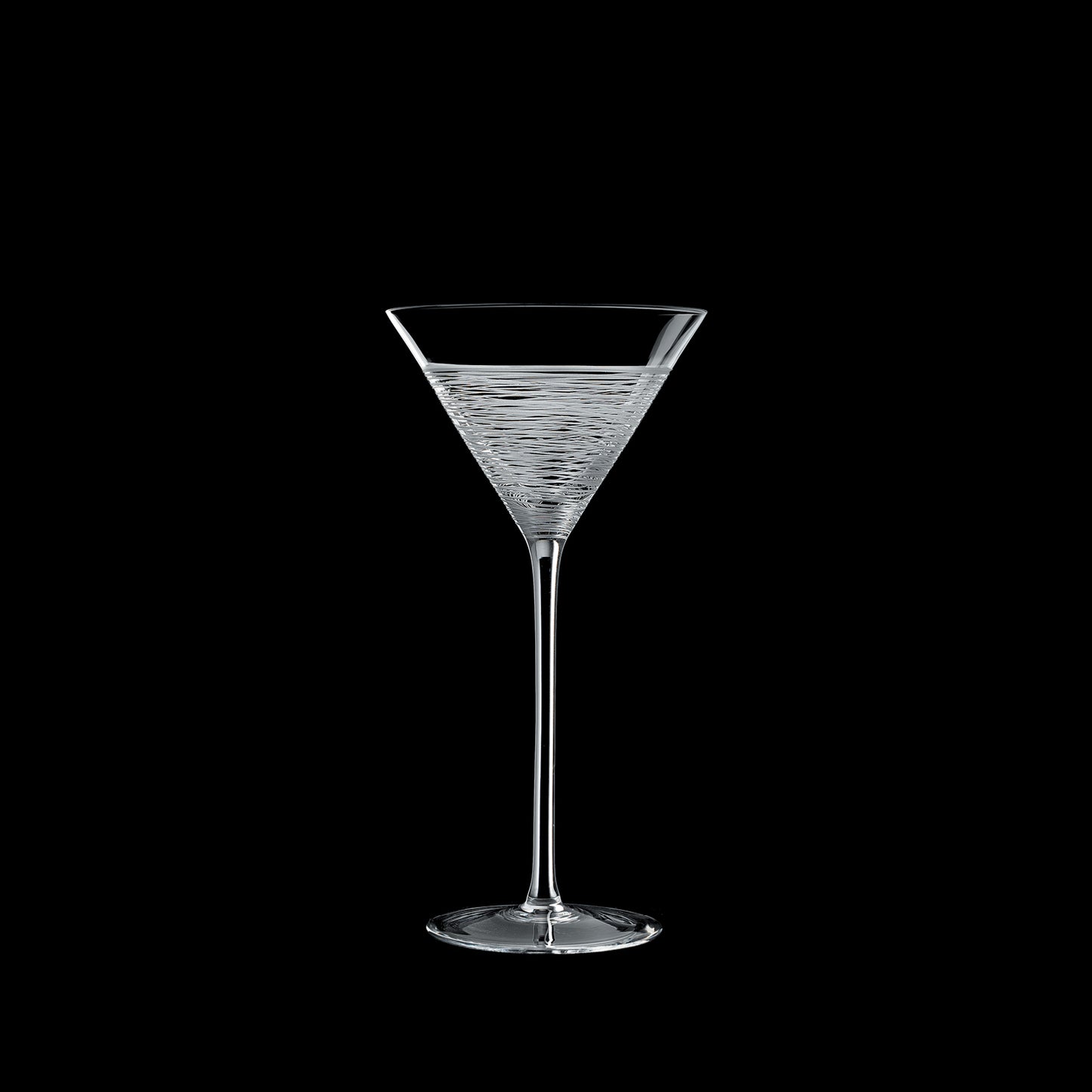 Salviati Hand-Carved Crystal Martini Glasses, Set of 6