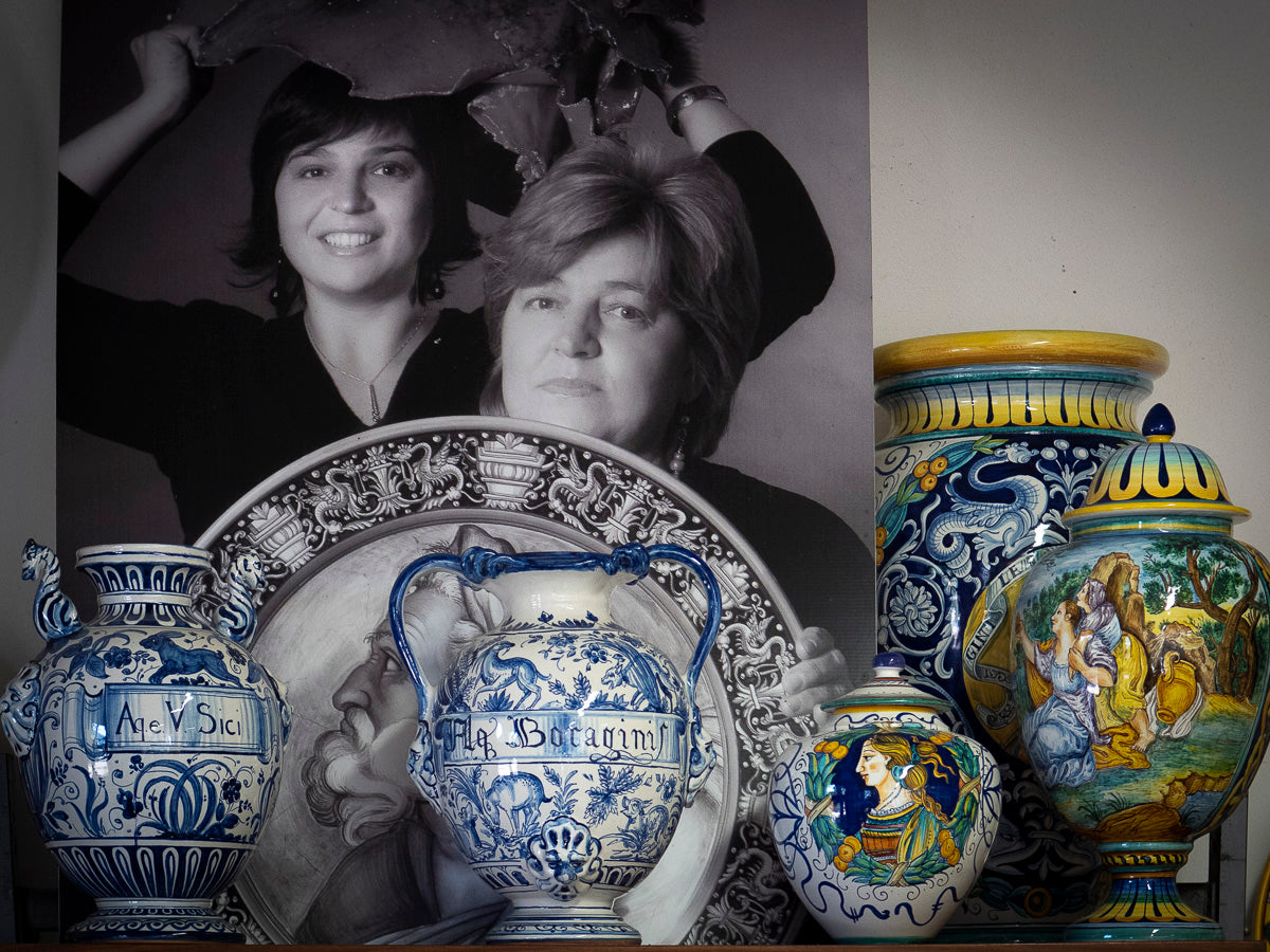 VINTAGE & COLLECTIBLE CERAMICS Italian Hand-Painted Fruit Wall Plate by Francesca Niccacci