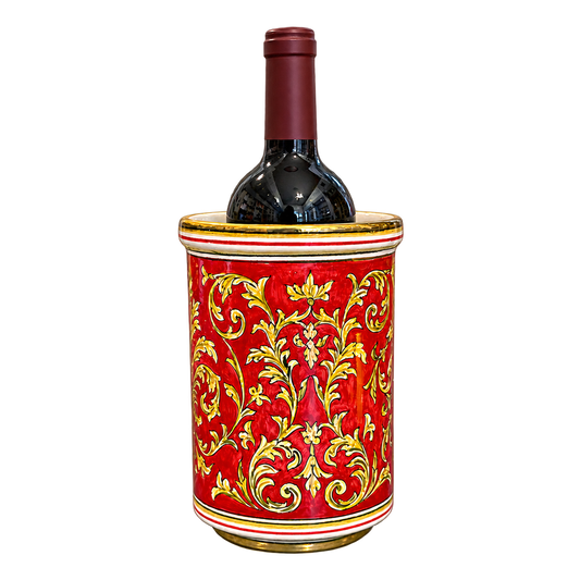 Rosso Oro Wine Chiller, Vase & Utensil Holder with 24 Karat Gold