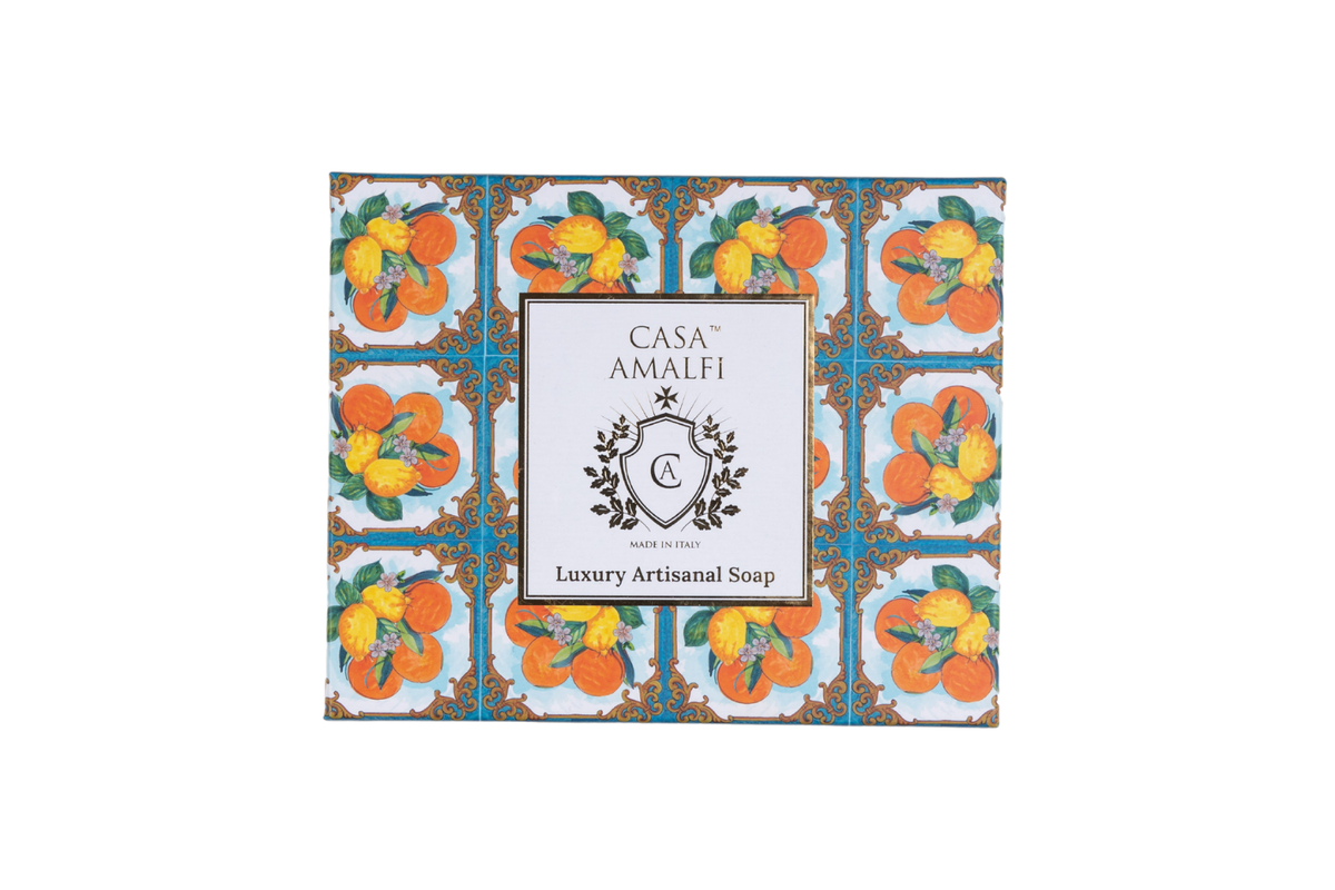 Summer in Sorrento Gift Set — Hand-Painted Coastal Soap Dish & Italian Citrus Soap