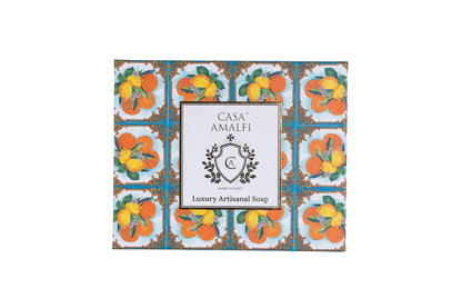 Summer in Sorrento Gift Set — Hand-Painted Coastal Soap Dish & Italian Citrus Soap