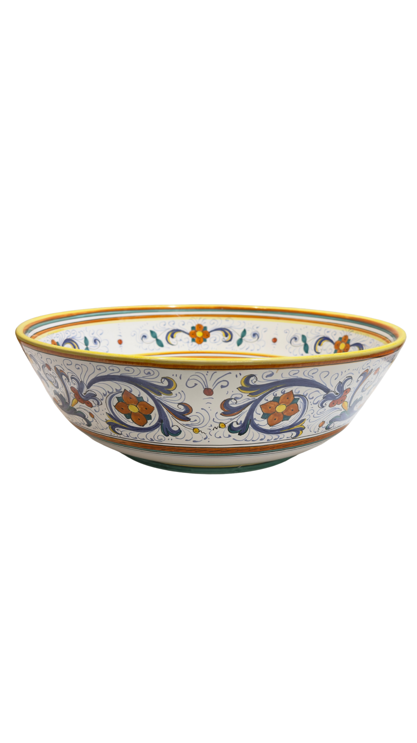 VINTAGE & COLLECTIBLE CERAMICS Ricco Deruta Large Salad Bowl — CAMA Ceramiche, Deruta