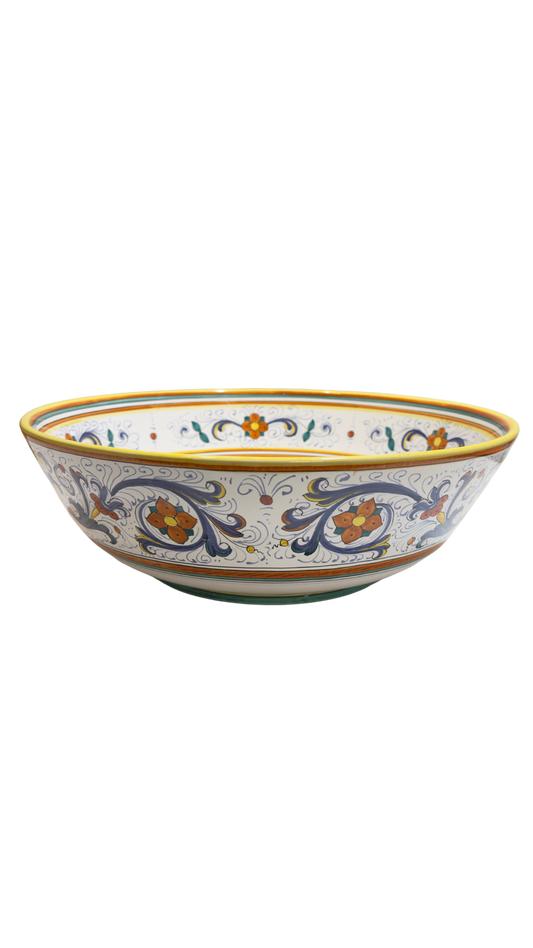 VINTAGE & COLLECTIBLE CERAMICS Ricco Deruta Large Salad Bowl — CAMA Ceramiche, Deruta