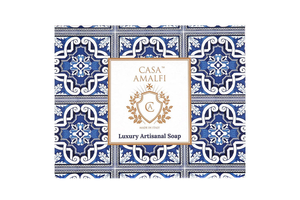 Blue Maiolica Gift Set — Hand-Painted Octopus Soap Dish & Three Italian Soaps