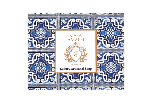 Blue Maiolica Gift Set — Hand-Painted Octopus Soap Dish & Three Italian Soaps