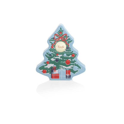 Venchi Christmas Tree Tin – Italian Chocolates with Dark Pistachio Cremino