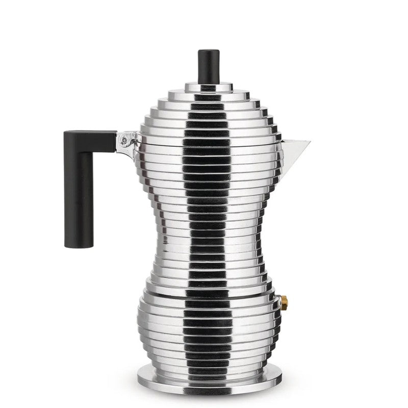 Alessi Pucina Silver w/ Black Handle Moka Pot