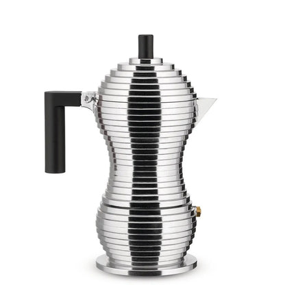 Alessi Pucina Silver w/ Black Handle Moka Pot