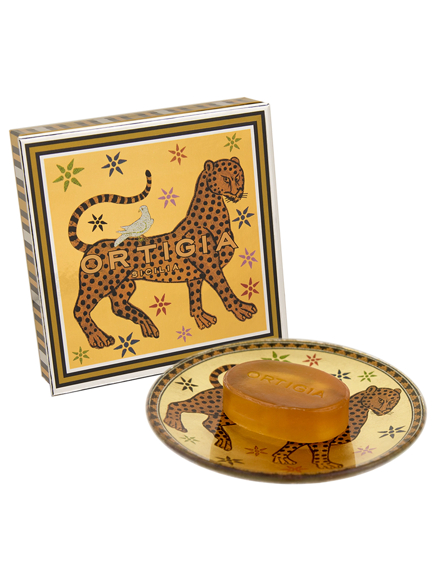 Ortigia Sicilia  Glass Plate & Soap- Gattopardo