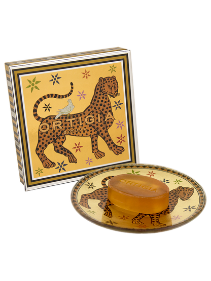 Ortigia Sicilia  Glass Plate & Soap- Gattopardo