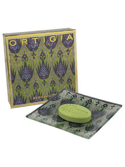 Ortigia Sicilia  Glass Plate & Soap- Bergamotto