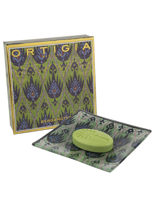 Ortigia Sicilia  Glass Plate & Soap- Bergamotto