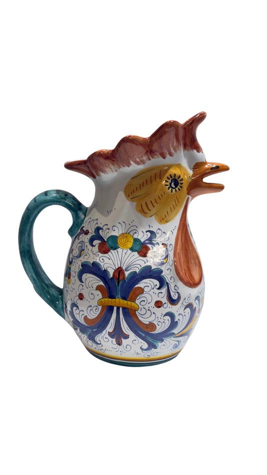 VINTAGE & COLLECTIBLE CERAMICS 2 Qt. Ricco Deruta Rooster Pitcher — CAMA Ceramiche, Deruta