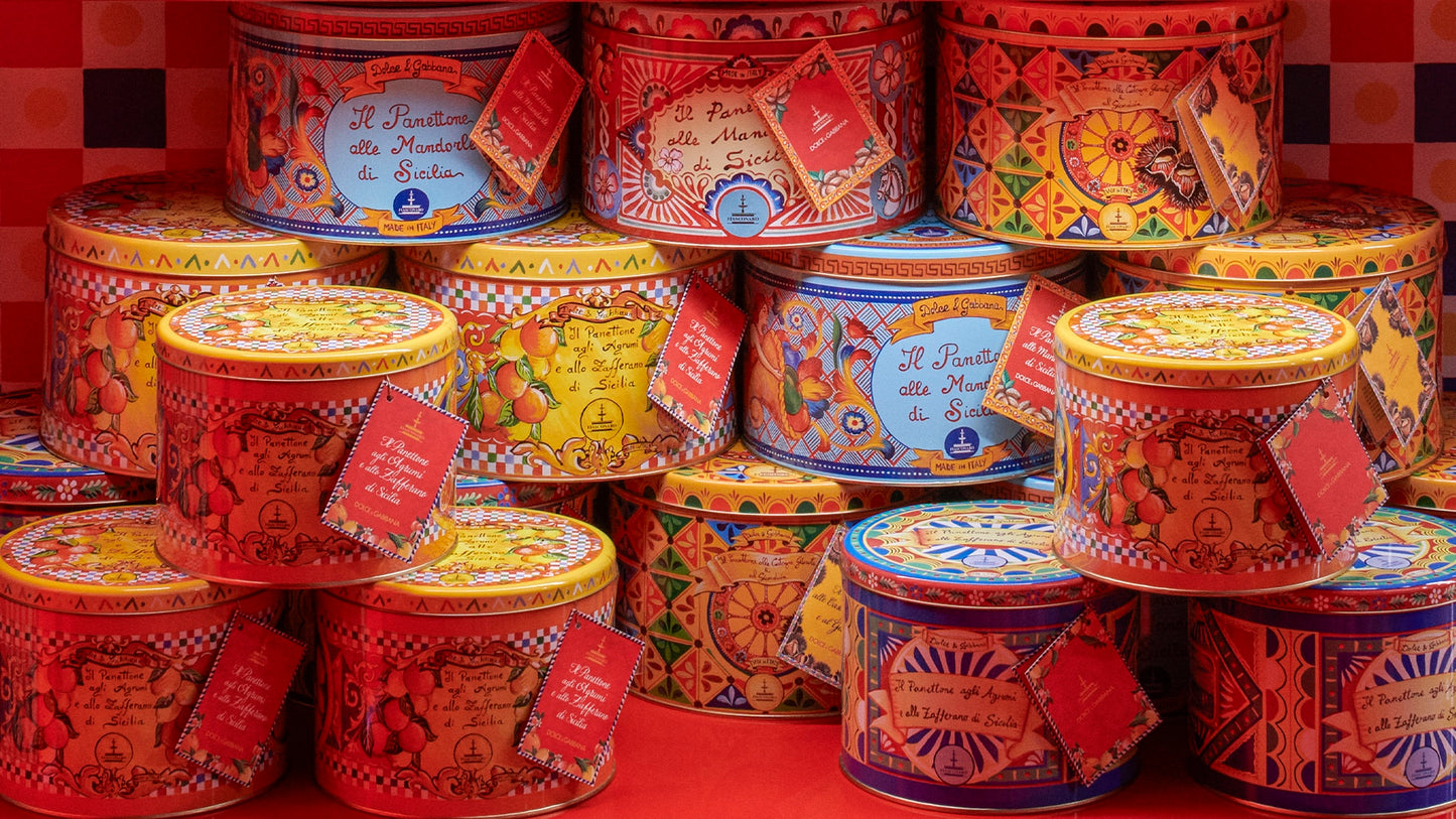 Fiasconaro and Dolce & Gabbana Agli Agrumi Panettone 500kg - Blue Tin
