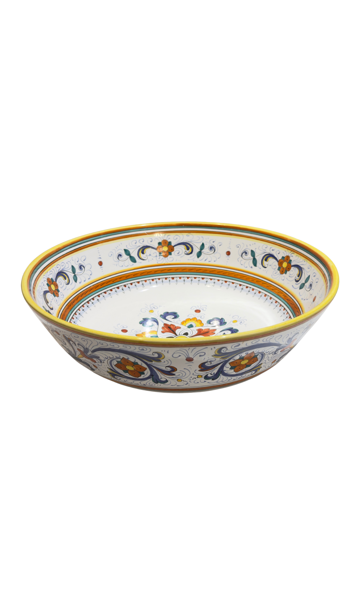 VINTAGE & COLLECTIBLE CERAMICS Ricco Deruta Large Salad Bowl — CAMA Ceramiche, Deruta