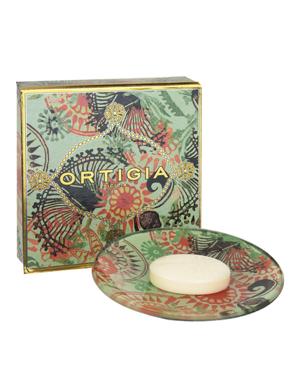 Ortigia Sicilia  Glass Plate & Soap- Fico d'India