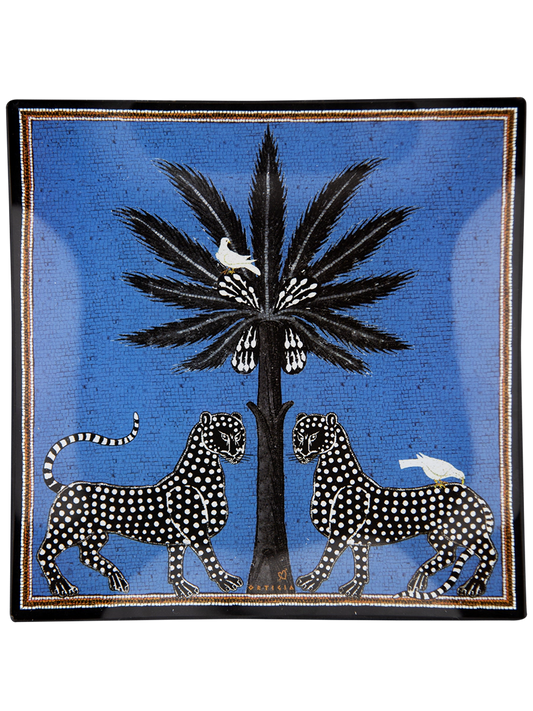 Ortigia Sicilia Large Glass Plate Mosaico - Blue