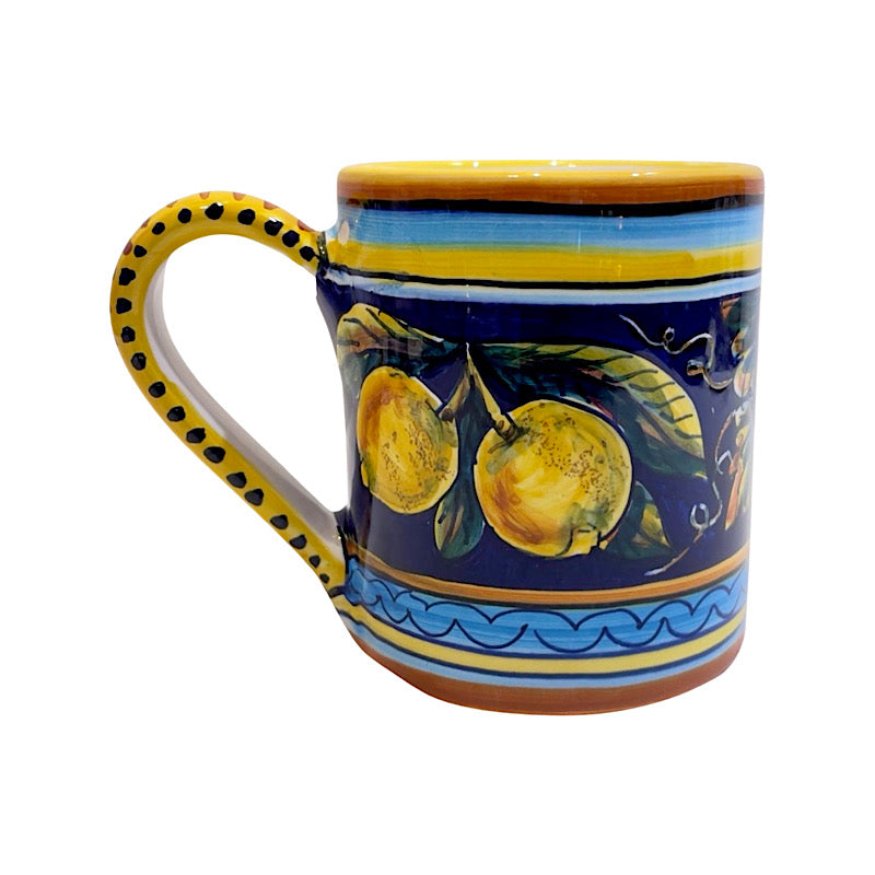 Collectible Majolica Mug B-57, Large, ceramics, pottery, italian design, majolica, handmade, handcrafted, handpainted, home decor, kitchen art, home goods, deruta, majolica, Artisan, treasures, traditional art, modern art, gift ideas, style, SF, shop small business, artists, shop online, landmark store, legacy, one of a kind, limited edition, gift guide, gift shop, retail shop, decorations, shopping, italy, home staging, home decorating, home interiors