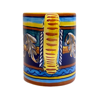 Collectible Majolica Mug B-40 - Large, ceramics, pottery, italian design, majolica, handmade, handcrafted, handpainted, home decor, kitchen art, home goods, deruta, majolica, Artisan, treasures, traditional art, modern art, gift ideas, style, SF, shop small business, artists, shop online, landmark store, legacy, one of a kind, limited edition, gift guide, gift shop, retail shop, decorations, shopping, italy, home staging, home decorating, home interiors