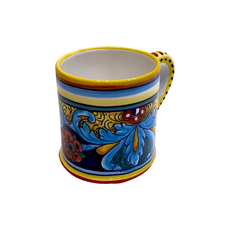 Collectible Majolica Mug B-64, ceramics, pottery, italian design, majolica, handmade, handcrafted, handpainted, home decor, kitchen art, home goods, deruta, majolica, Artisan, treasures, traditional art, modern art, gift ideas, style, SF, shop small business, artists, shop online, landmark store, legacy, one of a kind, limited edition, gift guide, gift shop, retail shop, decorations, shopping, italy, home staging, home decorating, home interiors
