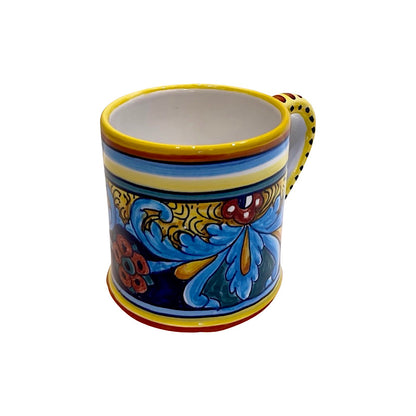 Collectible Majolica Mug B-64, ceramics, pottery, italian design, majolica, handmade, handcrafted, handpainted, home decor, kitchen art, home goods, deruta, majolica, Artisan, treasures, traditional art, modern art, gift ideas, style, SF, shop small business, artists, shop online, landmark store, legacy, one of a kind, limited edition, gift guide, gift shop, retail shop, decorations, shopping, italy, home staging, home decorating, home interiors