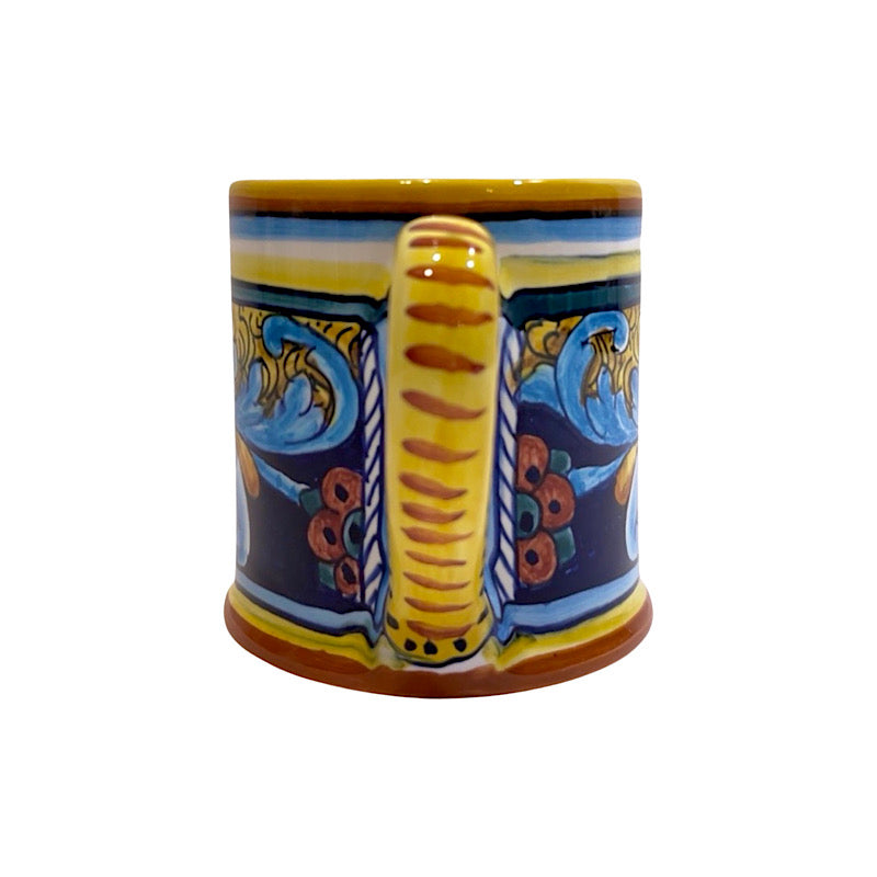 Collectible Majolica Mug B-64, ceramics, pottery, italian design, majolica, handmade, handcrafted, handpainted, home decor, kitchen art, home goods, deruta, majolica, Artisan, treasures, traditional art, modern art, gift ideas, style, SF, shop small business, artists, shop online, landmark store, legacy, one of a kind, limited edition, gift guide, gift shop, retail shop, decorations, shopping, italy, home staging, home decorating, home interiors