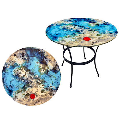 Domiziani Lava Stone Round 24" Tabletop - Luna Rossa