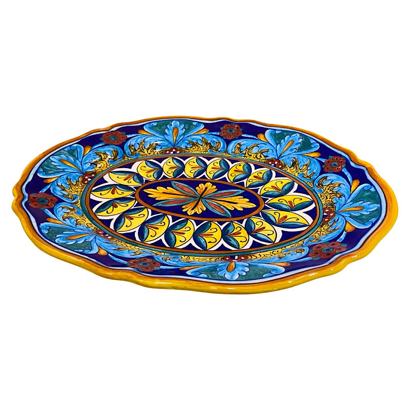 Collectible Majolica Large Platter, Pattern B-64, ceramics, pottery, italian design, majolica, handmade, handcrafted, handpainted, home decor, kitchen art, home goods, deruta, majolica, Artisan, treasures, traditional art, modern art, gift ideas, style, SF, shop small business, artists, shop online, landmark store, legacy, one of a kind, limited edition, gift guide, gift shop, retail shop, decorations, shopping, italy, home staging, home decorating, home interiors