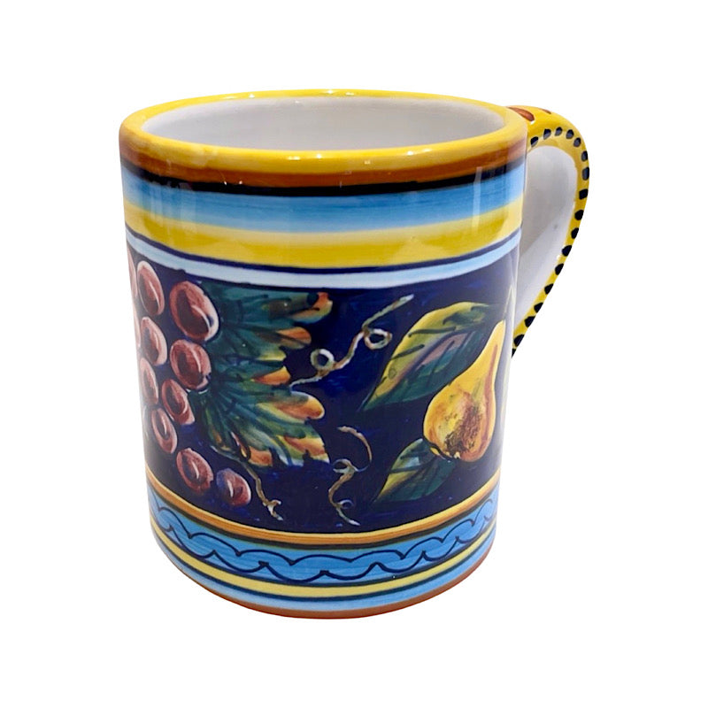 Collectible Majolica Mug B-57, Large, ceramics, pottery, italian design, majolica, handmade, handcrafted, handpainted, home decor, kitchen art, home goods, deruta, majolica, Artisan, treasures, traditional art, modern art, gift ideas, style, SF, shop small business, artists, shop online, landmark store, legacy, one of a kind, limited edition, gift guide, gift shop, retail shop, decorations, shopping, italy, home staging, home decorating, home interiors