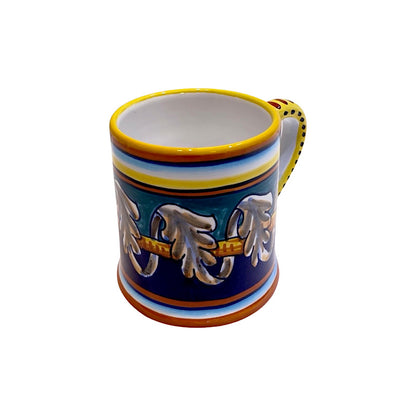 Collectible Majolica Mug B-40, ceramics, pottery, italian design, majolica, handmade, handcrafted, handpainted, home decor, kitchen art, home goods, deruta, majolica, Artisan, treasures, traditional art, modern art, gift ideas, style, SF, shop small business, artists, shop online, landmark store, legacy, one of a kind, limited edition, gift guide, gift shop, retail shop, decorations, shopping, italy, home staging, home decorating, home interiors