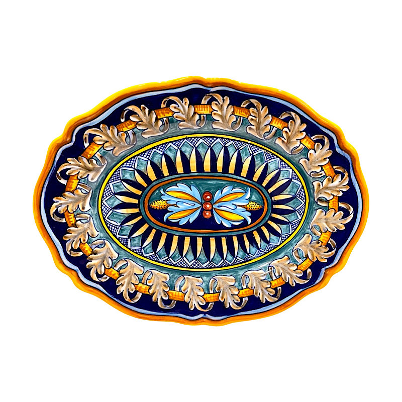Collectible Majolica Platter, Pattern B-40, ceramics, pottery, italian design, majolica, handmade, handcrafted, handpainted, home decor, kitchen art, home goods, deruta, majolica, Artisan, treasures, traditional art, modern art, gift ideas, style, SF, shop small business, artists, shop online, landmark store, legacy, one of a kind, limited edition, gift guide, gift shop, retail shop, decorations, shopping, italy, home staging, home decorating, home interiors