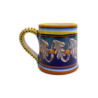 Collectible Majolica Mug B-40, ceramics, pottery, italian design, majolica, handmade, handcrafted, handpainted, home decor, kitchen art, home goods, deruta, majolica, Artisan, treasures, traditional art, modern art, gift ideas, style, SF, shop small business, artists, shop online, landmark store, legacy, one of a kind, limited edition, gift guide, gift shop, retail shop, decorations, shopping, italy, home staging, home decorating, home interiors