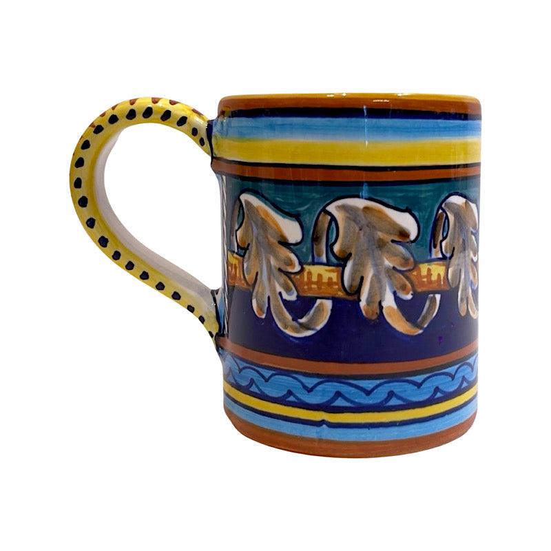 Collectible Majolica Mug B-40 - Large, ceramics, pottery, italian design, majolica, handmade, handcrafted, handpainted, home decor, kitchen art, home goods, deruta, majolica, Artisan, treasures, traditional art, modern art, gift ideas, style, SF, shop small business, artists, shop online, landmark store, legacy, one of a kind, limited edition, gift guide, gift shop, retail shop, decorations, shopping, italy, home staging, home decorating, home interiors