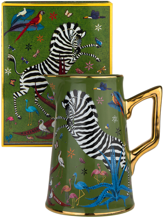 Italian Ceramic Jug – Ortigia Green Zebra