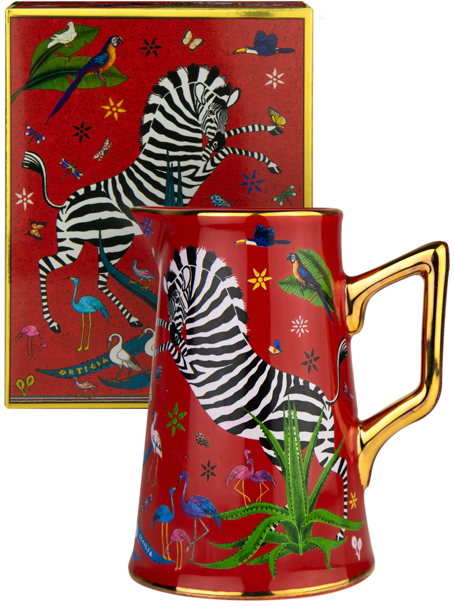 Italian Ceramic Jug – Ortigia Red Zebra
