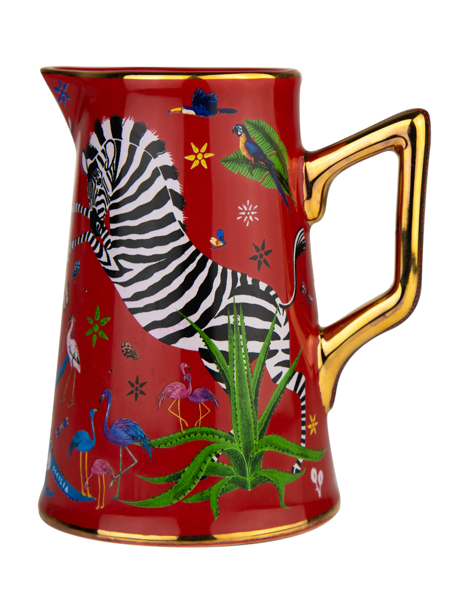Italian Ceramic Jug – Ortigia Red Zebra