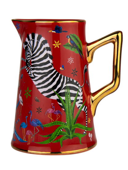 Italian Ceramic Jug – Ortigia Red Zebra