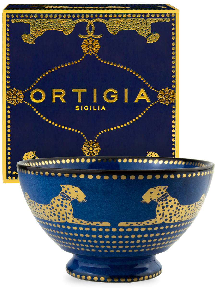 Italian Ceramic Bowl – Ortigia Blue Leopard
