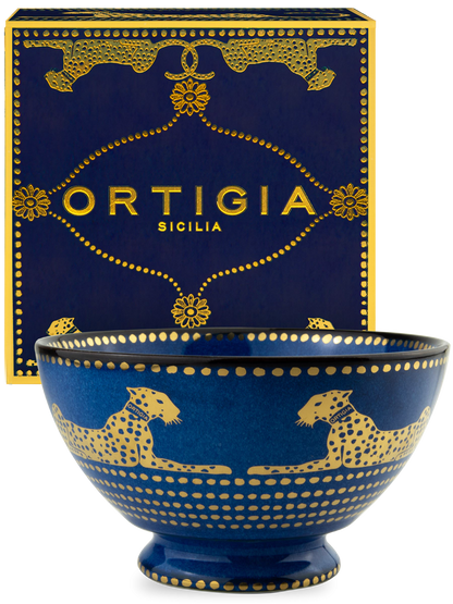 Italian Ceramic Bowl – Ortigia Blue Leopard