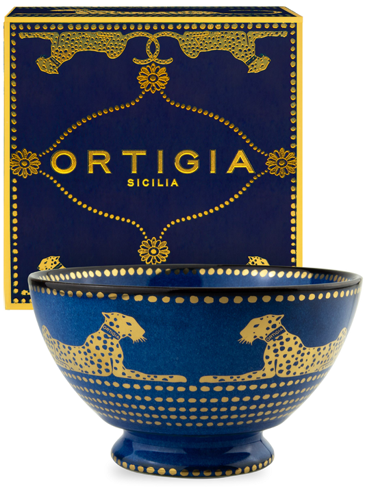 Italian Ceramic Bowl – Ortigia Blue Leopard