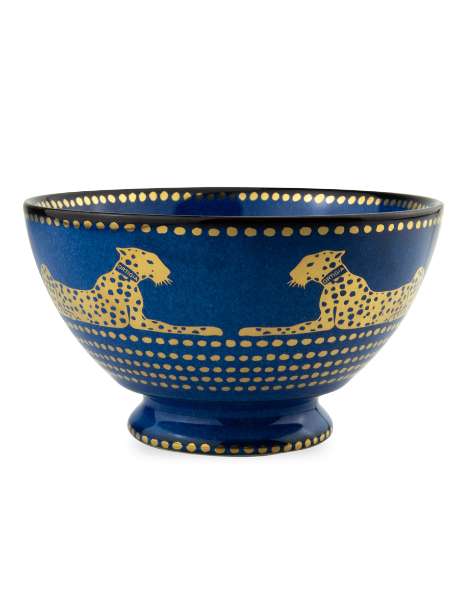 Italian Ceramic Bowl – Ortigia Blue Leopard