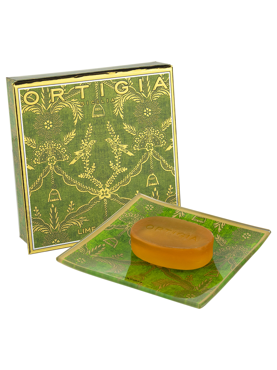 Ortigia Sicilia  Glass Plate & Soap- Lime