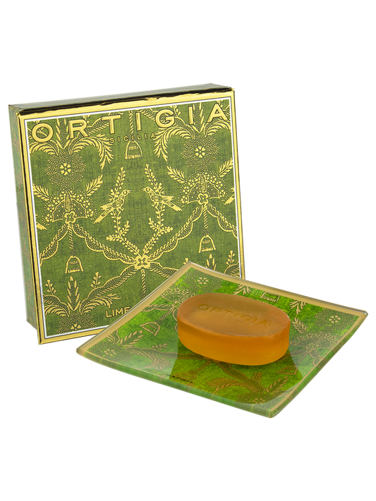 Ortigia Sicilia  Glass Plate & Soap- Lime