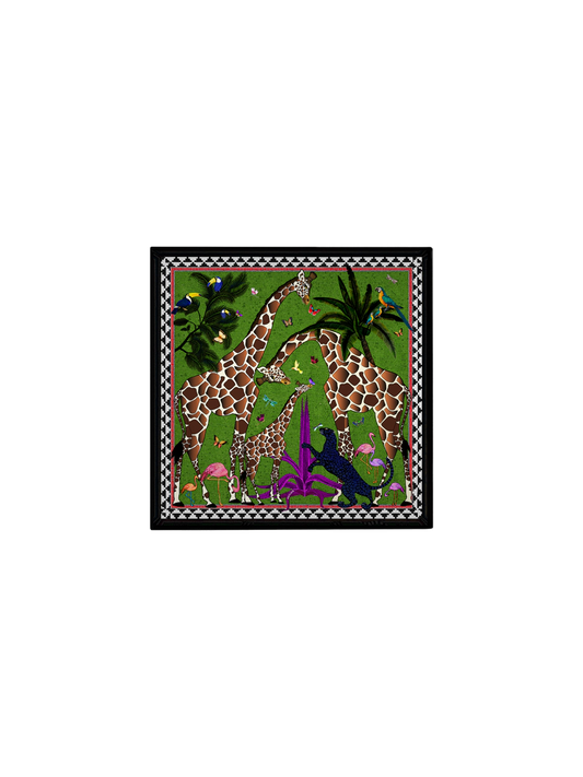 Ortigia Sicilia Flying Tiger Square Green Tray - Small