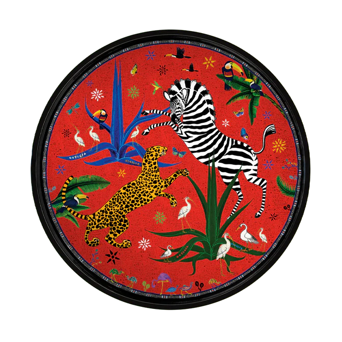 Ortigia Sicilia Red Jungle Tray - 16" x 16"