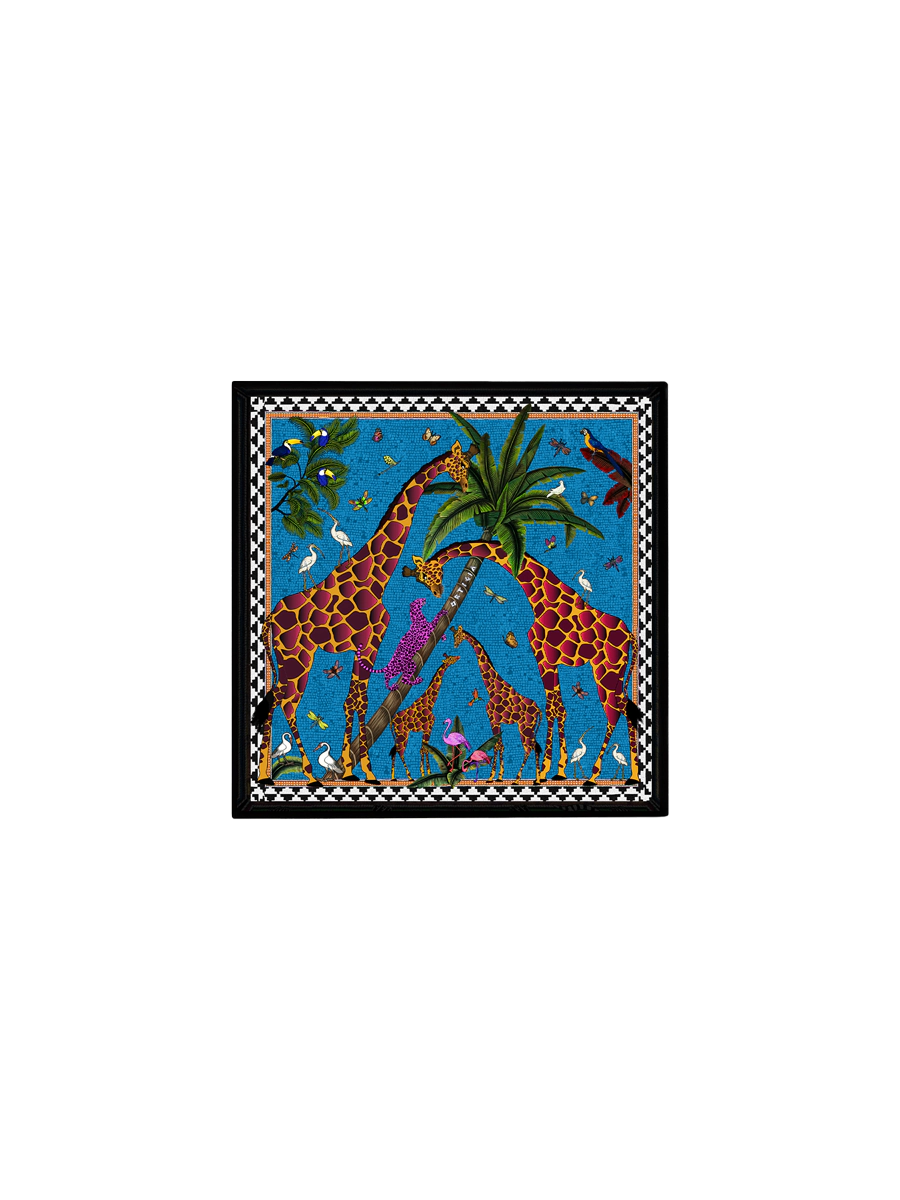 Ortigia Sicilia Giraffe Square Blue Tray - Small