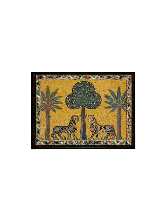 Ortigia Sicilia Tray: Panthers, 7x5 - yellow